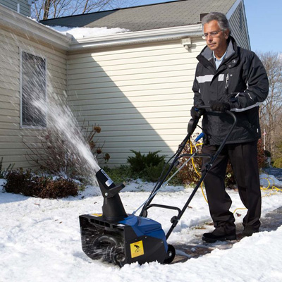 SNOW JOE® Electric Snow Thrower - Keep your driveways and walkways clear in the wintertime.  No gas, oil or tune-ups needed for this powerful 13.5 amp motor that cuts a path up to 18” wide and 10” deep and throws snow up to 20 ft. away. Features adjustable chute and directional control.